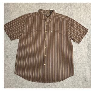 REI Men's striped short-sleeve button-up shirt Medium (B120264)